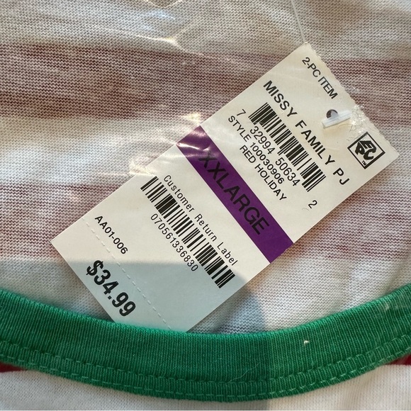 Macy’s Family PJs Women’s Set Holiday Stripe Christmas Pajamas Plus Size XXL NWT - Picture 8 of 12